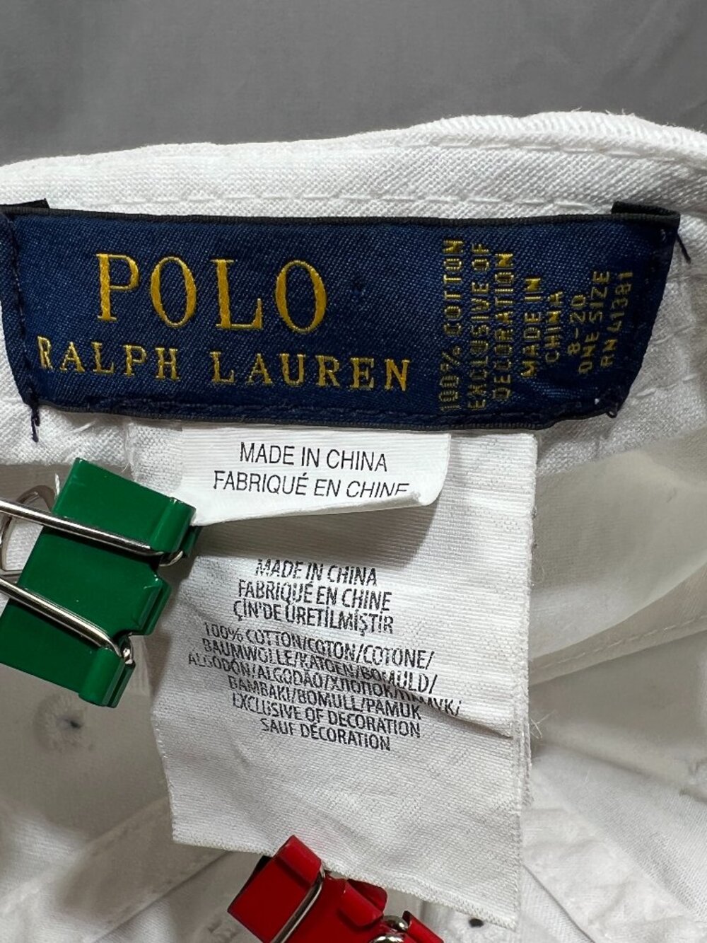 Polo Ralph Lauren Strapback Hat Adjustable White Navy Pony Dad Youth Kids 8-20 - Picture 11 of 16